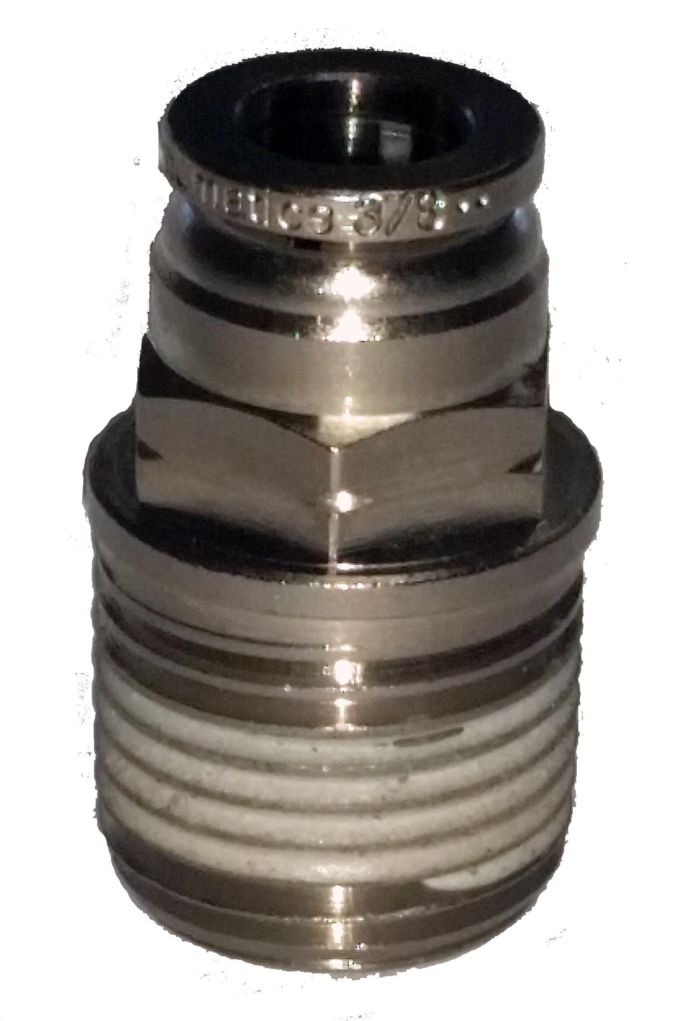 air fitting, air bag suspension, 1/2 inch, 3/8 inch, push to connect, metal, air ride, air bag, ptc-1238