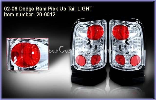 dodge ram tail lights, custom tail lights, chrome tail light, ram tail light, srt tail light, 94-01 dodge taillights